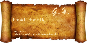 Gaebl Henrik névjegykártya